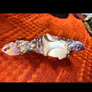 Sea Shell Wand with Crystal Point, Amethyst & Gemstones